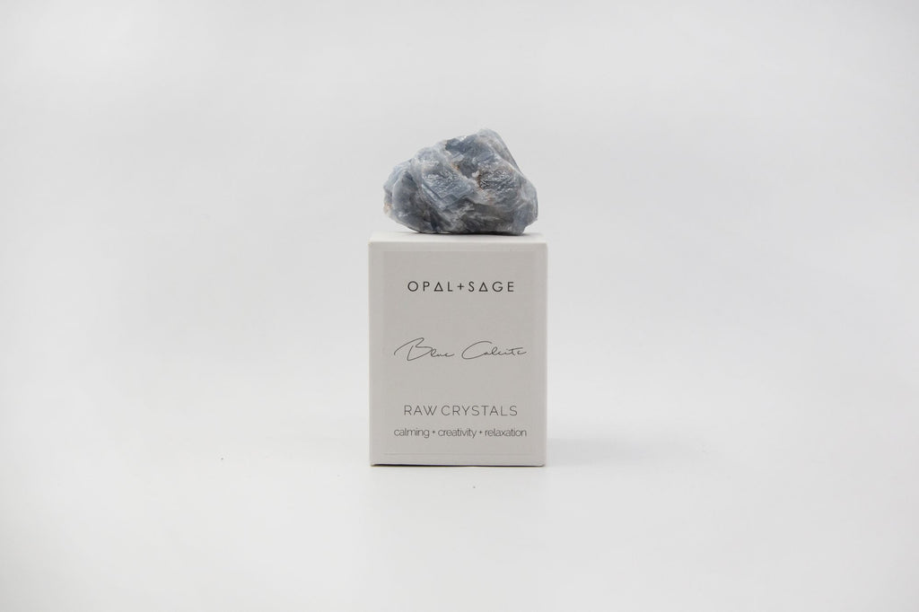 Opal + Sage Blue Calcite Crystal