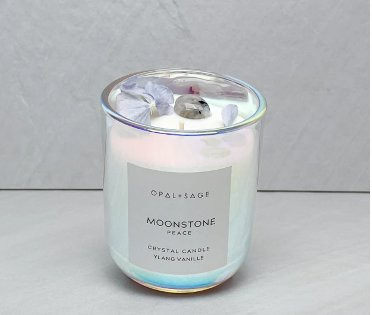 Moonstone Dream Crystal Candle | Large