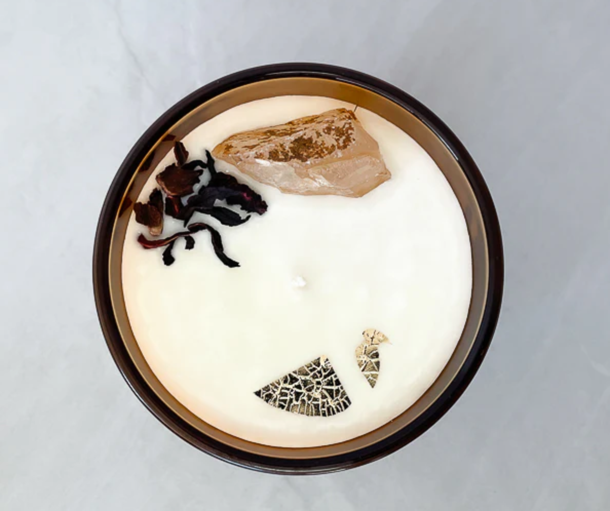 Golden Healer Quartz Crystal Candle | Large