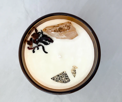 Golden Healer Quartz Crystal Candle | Large