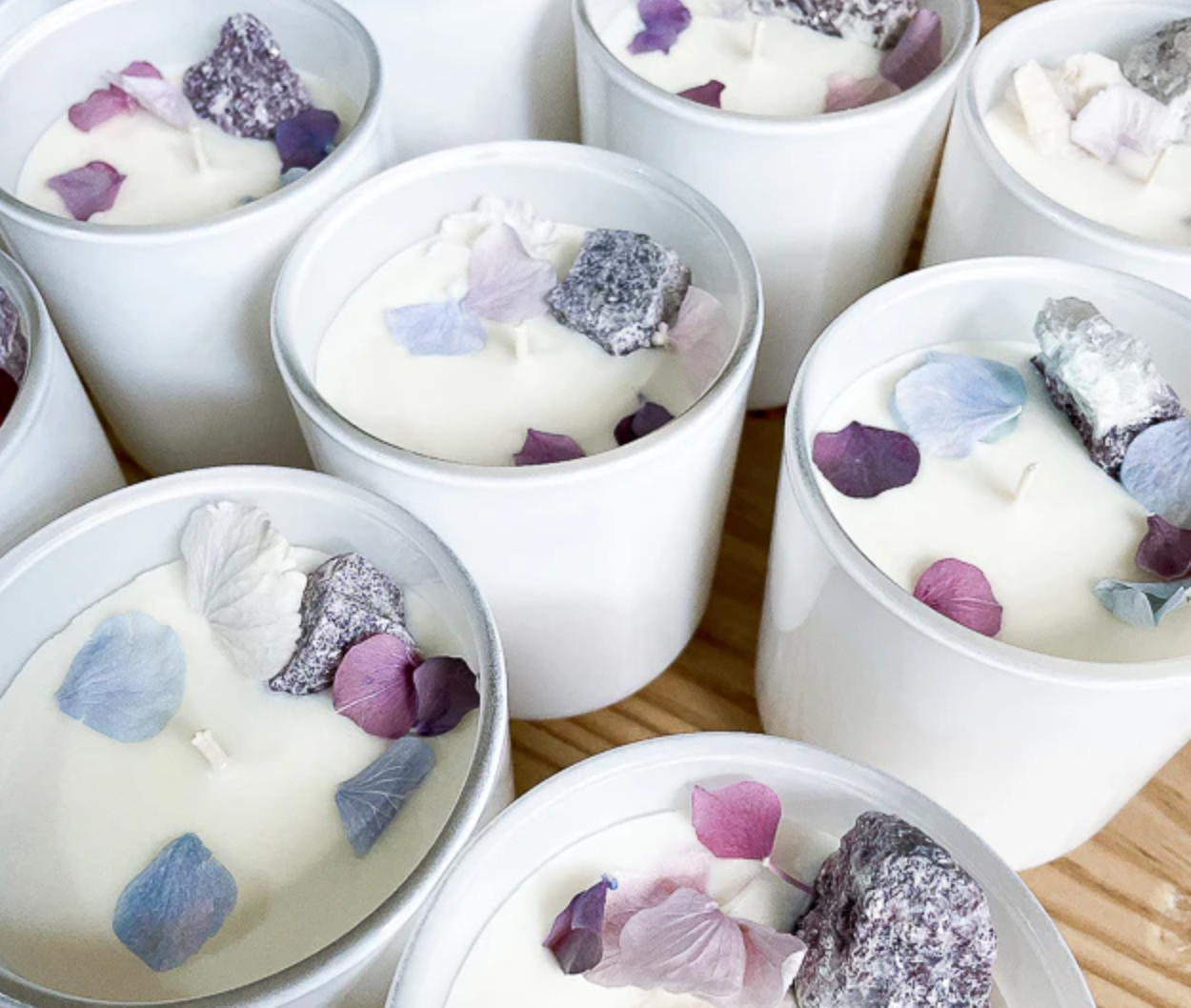 Lepidolite Crystal Candle | Large