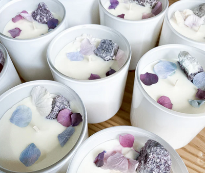 Lepidolite Crystal Candle | Large