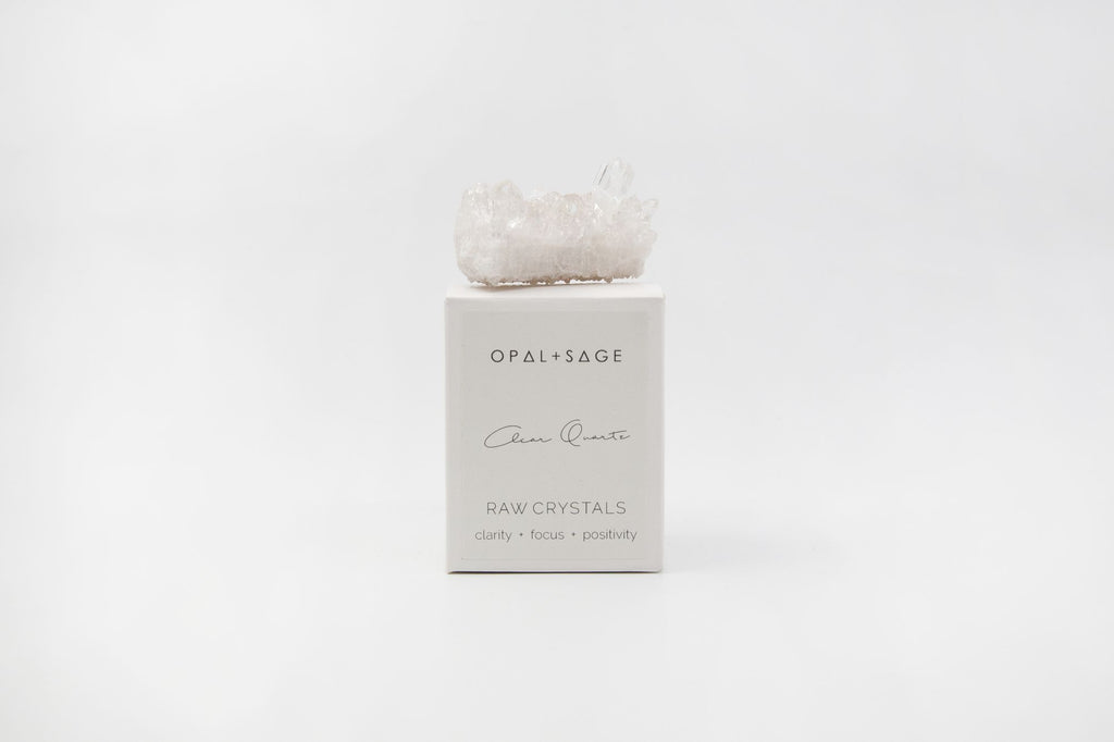 Opal + Sage Clear Quartz Crystal